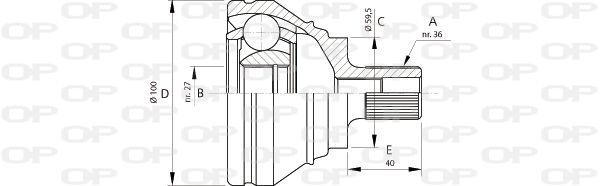 OPEN PARTS Шарнирный комплект, приводной вал CVJ5699.10